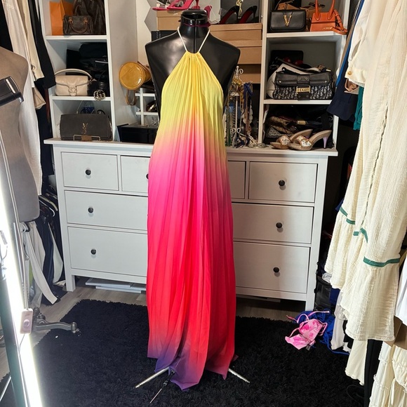 Halter dress, colorful prom, holiday, party, open back, New Year’s Eve gown - Picture 3 of 8